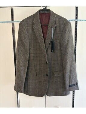 Tommy Hilfiger Luxury 100% Lambswool Glen Plaid Slim Fit Blaze 39L Lux